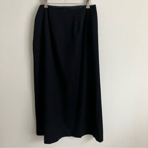 Vintage Black Wool Long Pencil Skirt